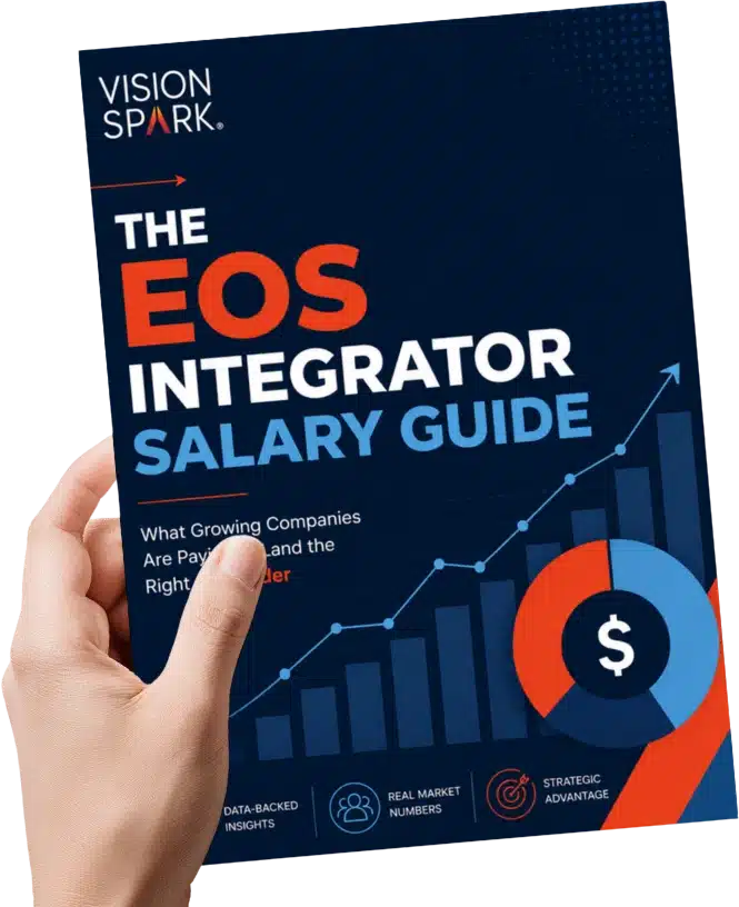 The EOS Integrator Salary Guide cover, held in hand